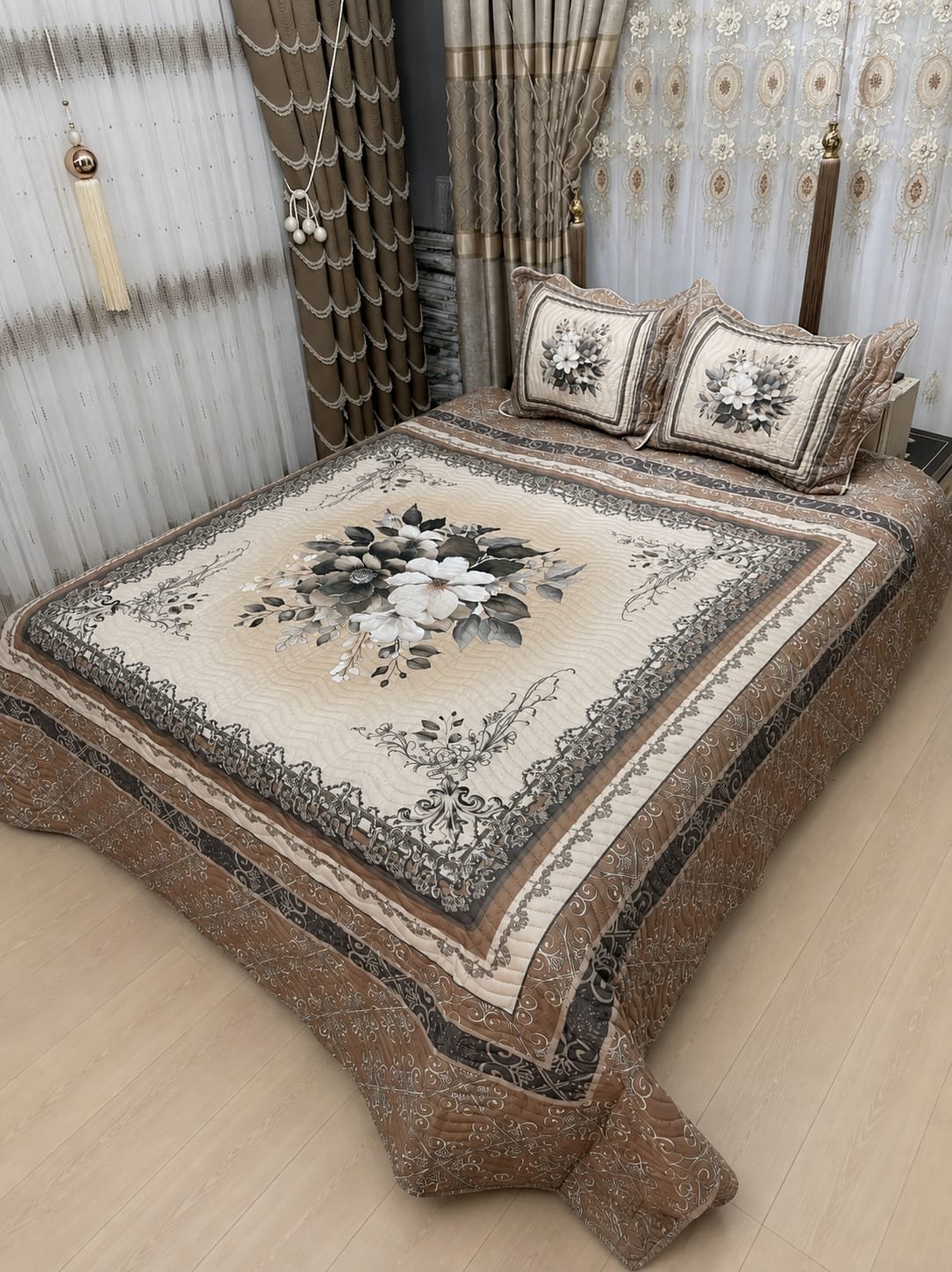 غطاء سرير طباعة ديجيتل مجوز 3 قطع